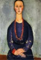 赤いネックレスの女性 1918年 アメデオ・モディリアーニ